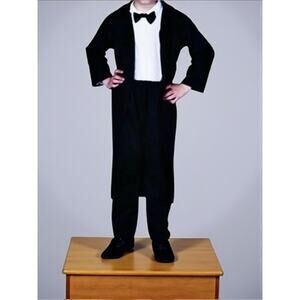 Vintage Child's Black Suit Costume-Sz 12-14-Abraham Lincoln-Conductor-Orchestra